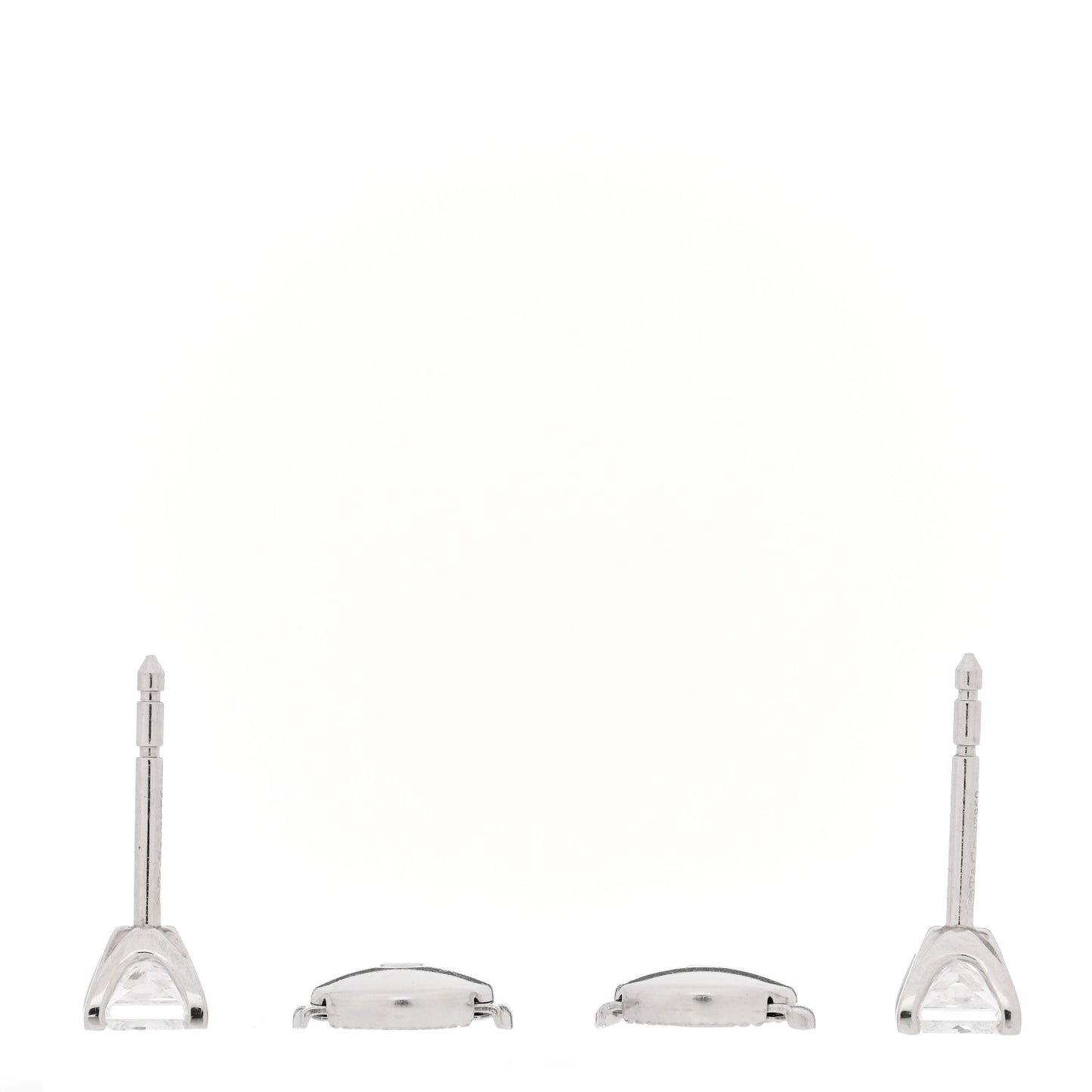 Platinum Diamond .73ctw Princess Cut Solitaire Earrings