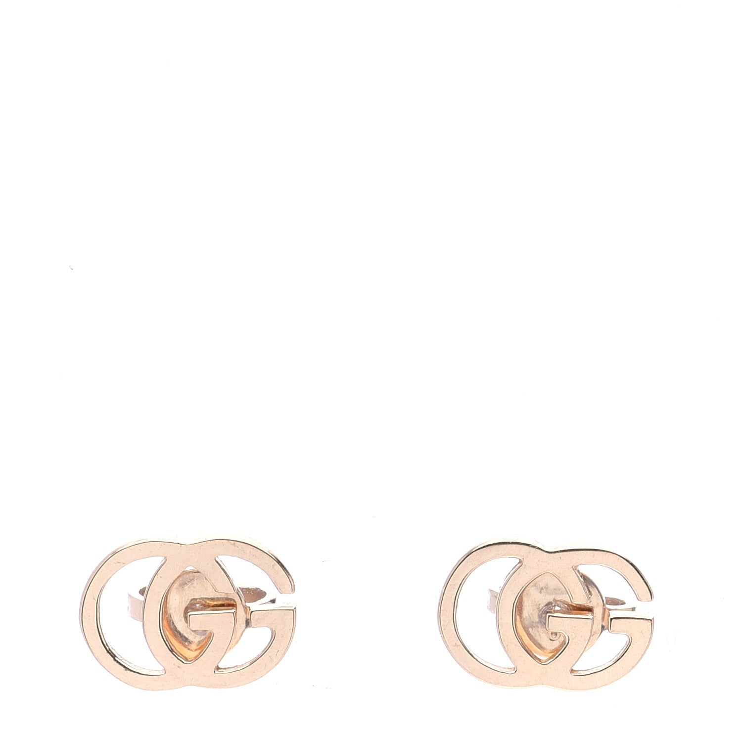 Gucci 18K Yellow Gold GG Tissue Stud Earrings 1 of 6