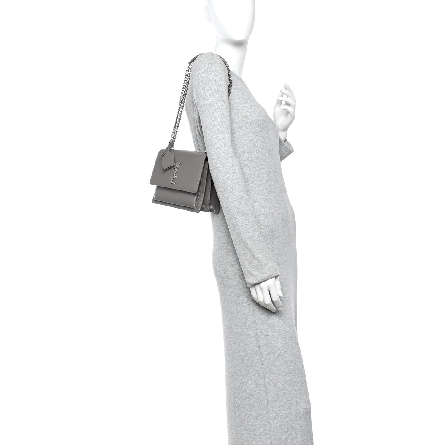 Saint Laurent Calfskin Medium Monogram Sunset Fog 2 of 9
