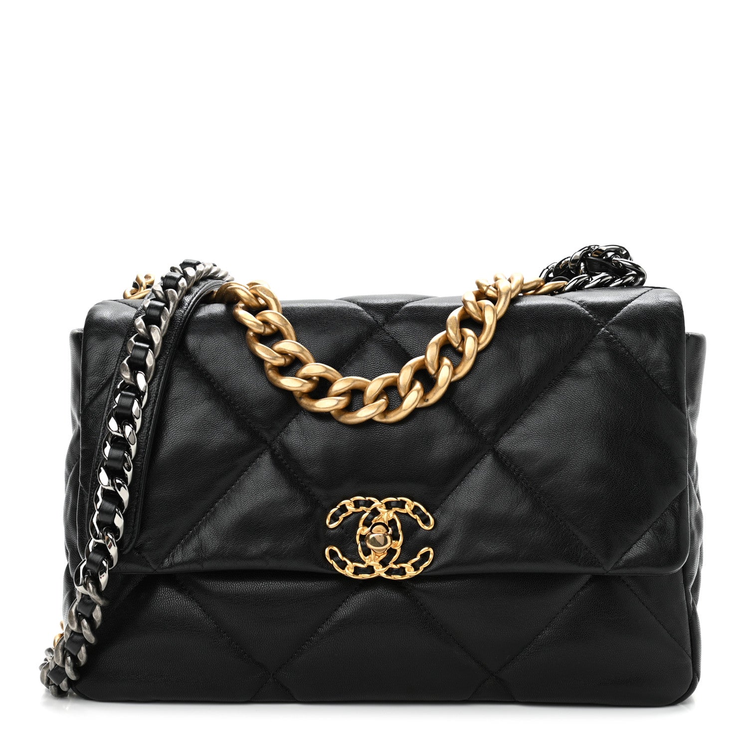 Chanel Lambskin Quilted Large Chanel 19 Flap Black 1 of 10