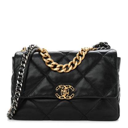 Chanel Lambskin Quilted Large Chanel 19 Flap Black 1 of 10