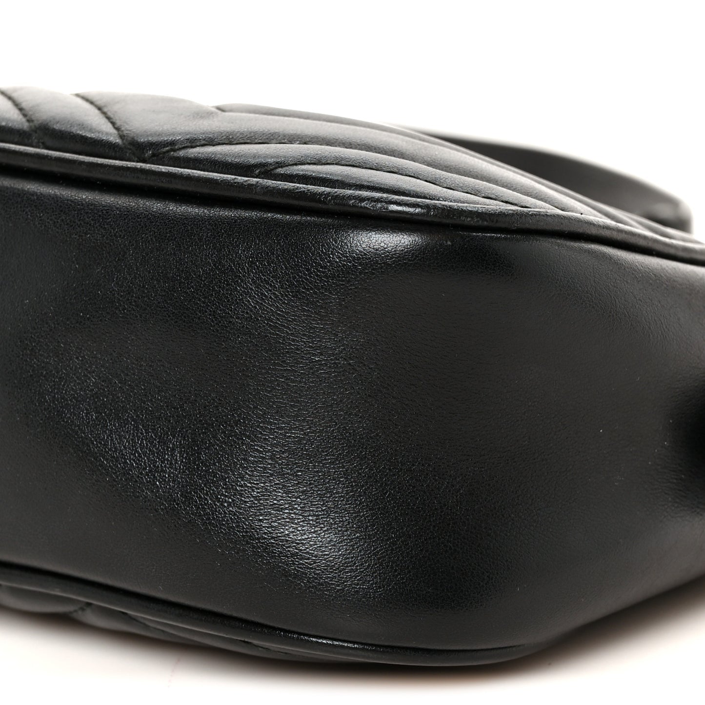 Calfskin Matelasse Small GG Marmont Chain Shoulder Bag Black