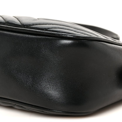 Gucci Calfskin Matelasse Small GG Marmont Chain Shoulder Bag Black 11 of 12