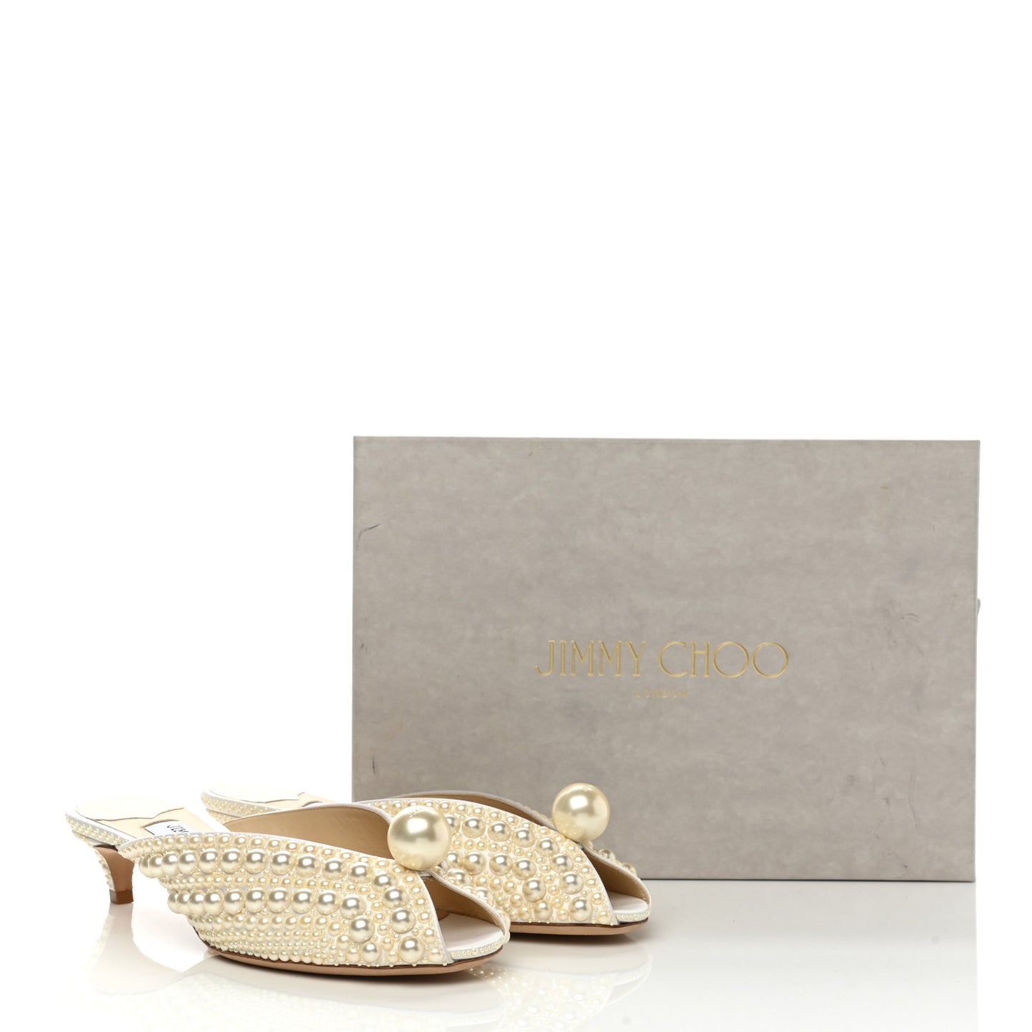Satin Samantha Pearl Mules 37.5 White