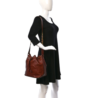 Chanel Caviar Drawstring Bucket Bag Brown 2 of 13