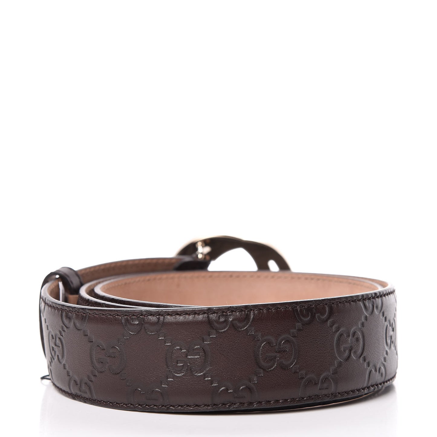 Guccissima Signature Interlocking G 40mm Belt 95 38 Chocolate