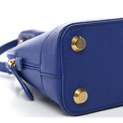 Balenciaga Signature Grained Calfskin Logo XXS Ville Top Handle Bag Bleu Roi White 9 of 11