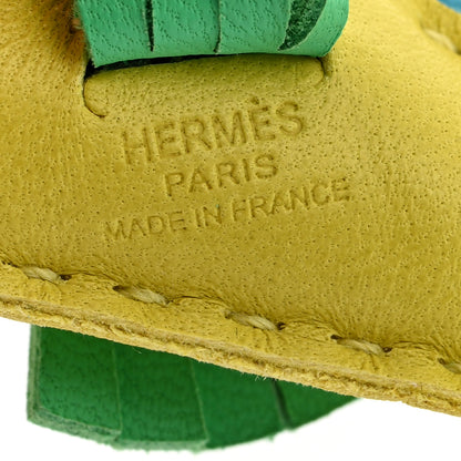 Hermes Milo Lambskin Hippo Bag Charm Lime Vert Comics Bleu Azteque 3 of 4
