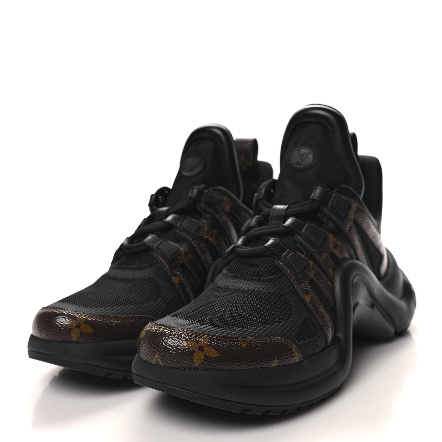 Louis Vuitton Calfskin Patent Monogram Womens LV Archlight Sneakers 39 Black 3 of 8