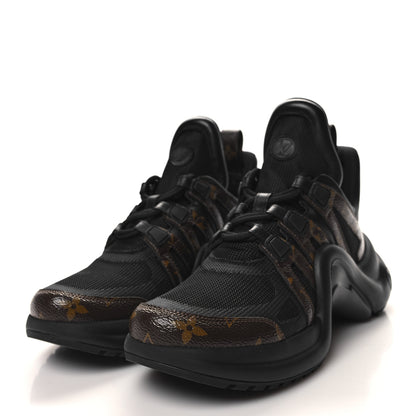 Louis Vuitton Calfskin Patent Monogram Womens LV Archlight Sneakers 39 Black 3 of 8