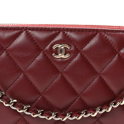 Chanel Lambskin Quilted Clutch With Chain Burgundy 8 of 11