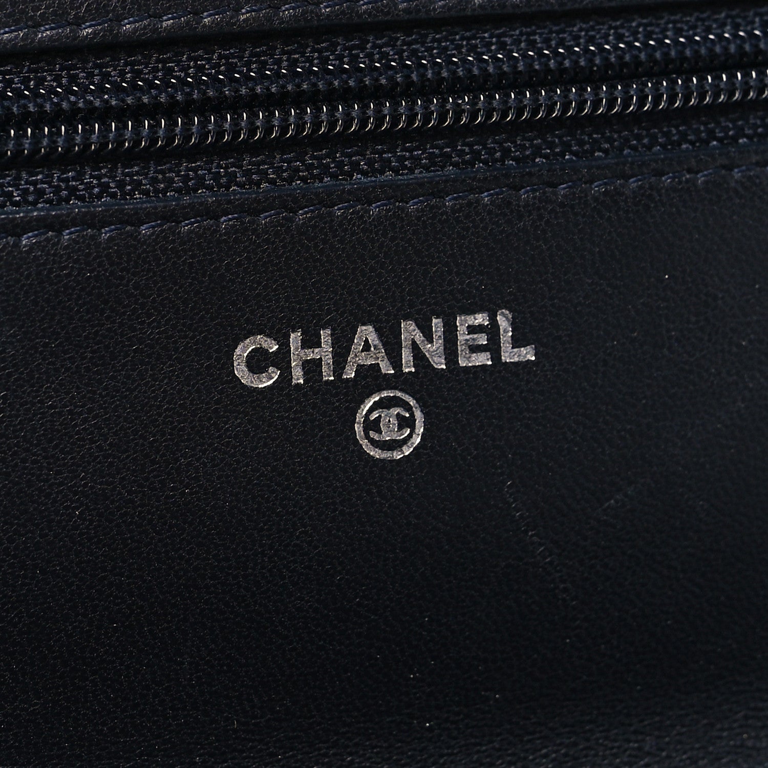 Chanel Lambskin Quilted Wallet On Chain WOC Navy Blue 7 of 11