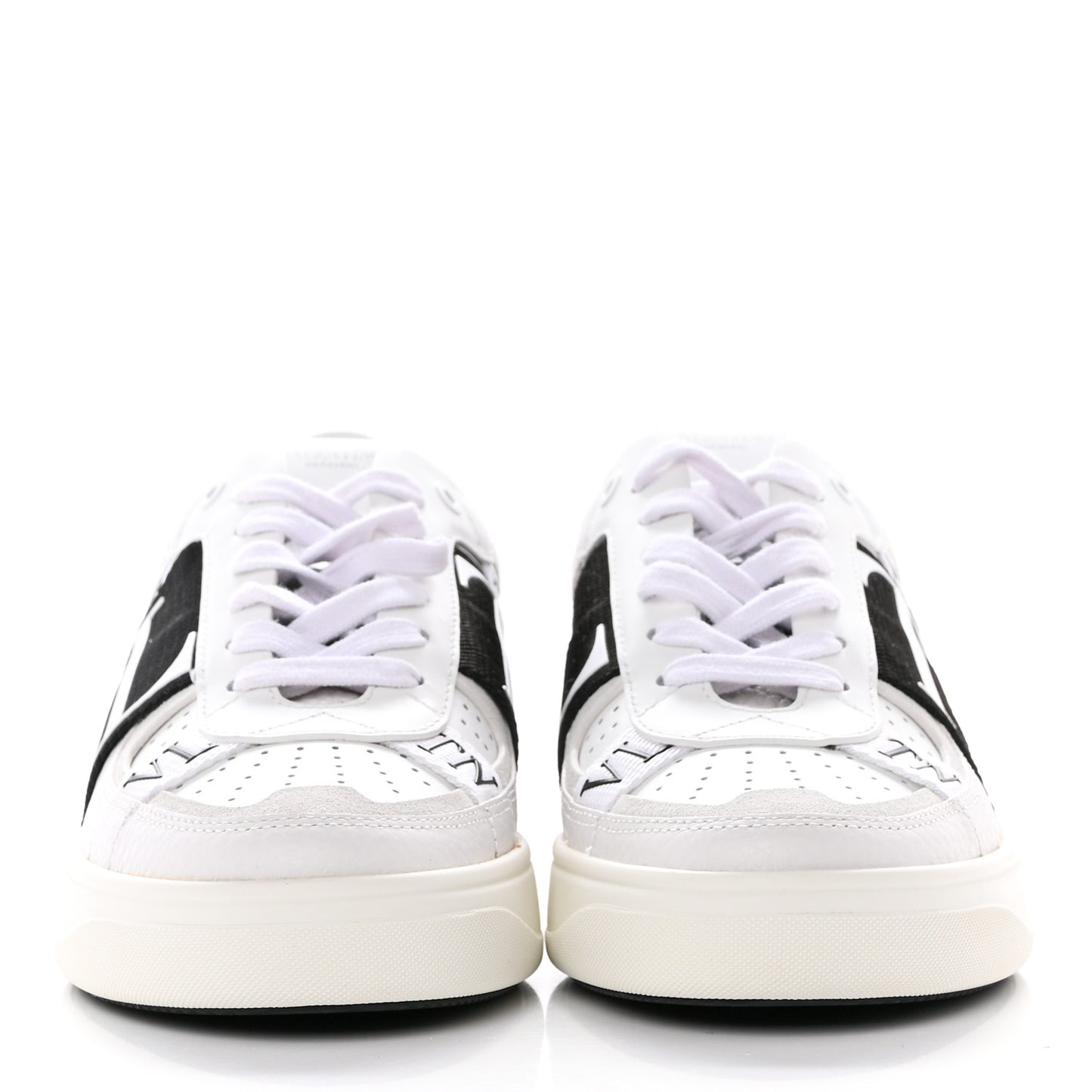 Calfskin Womens VL7N Sneakers 39.5 Black White