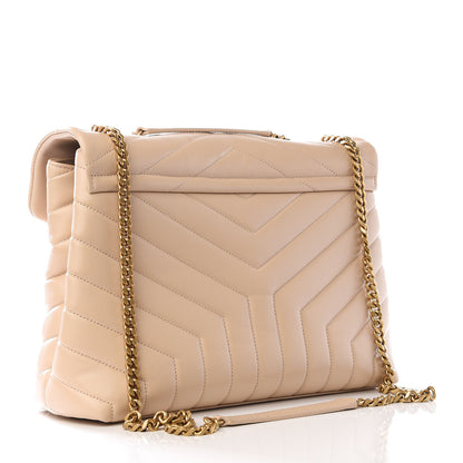 Saint Laurent Calfskin Y Quilted Monogram Medium Loulou Chain Satchel Nude Powder 2 of 9