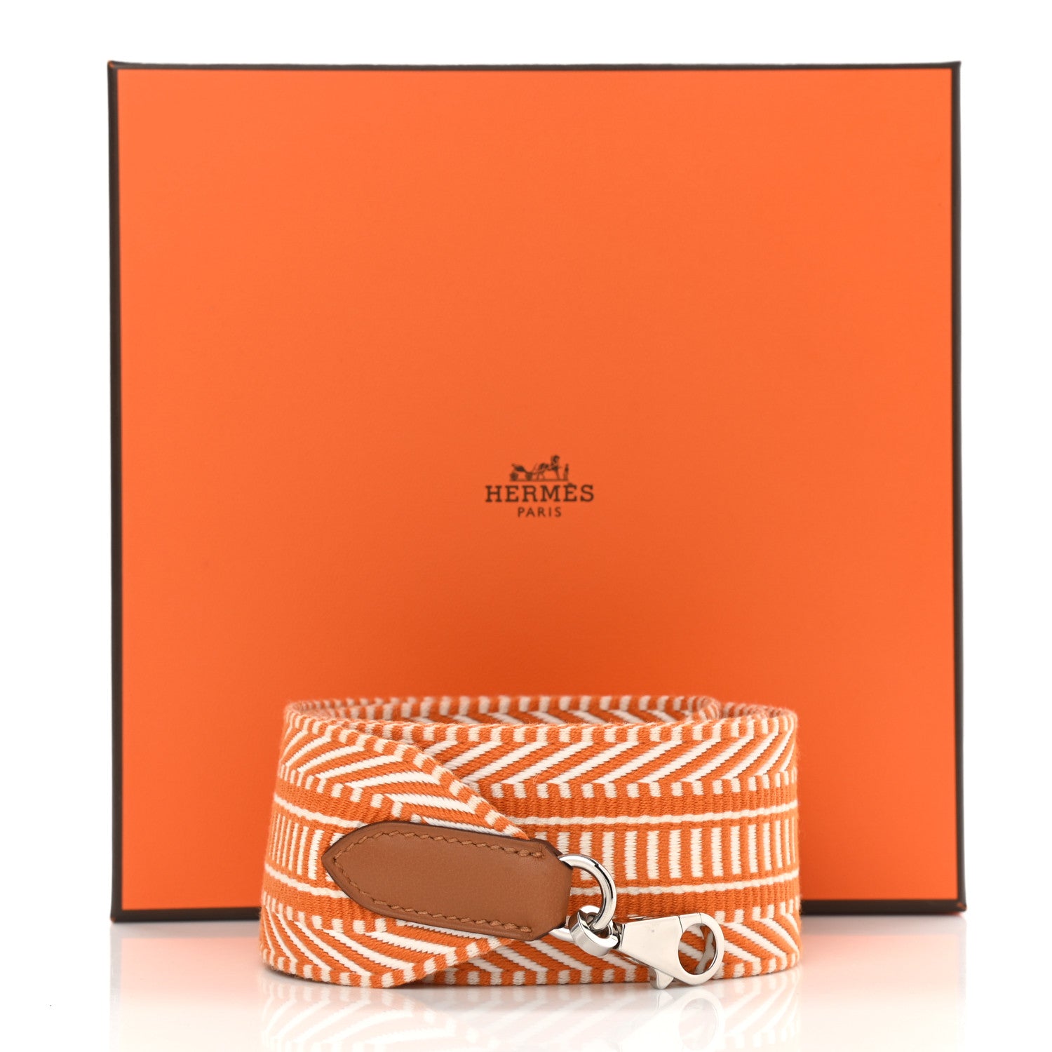 Hermes Toile Swift 50mm Sangle Cavale Shoulder Strap Ecru Abricot 5 of 5