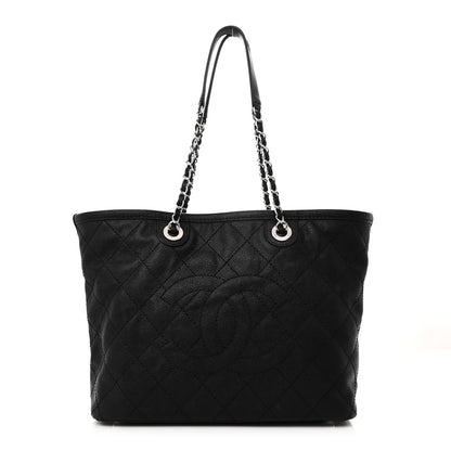Chanel Grained Calfskin Quilted Small Daily Shopping Tote Black 1 of 11