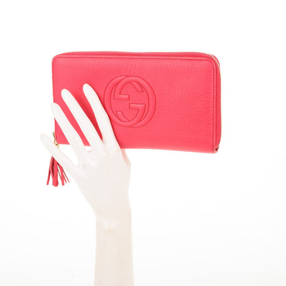 Gucci Pebbled Calfskin Soho Zip Around Wallet Pink 2 of 7
