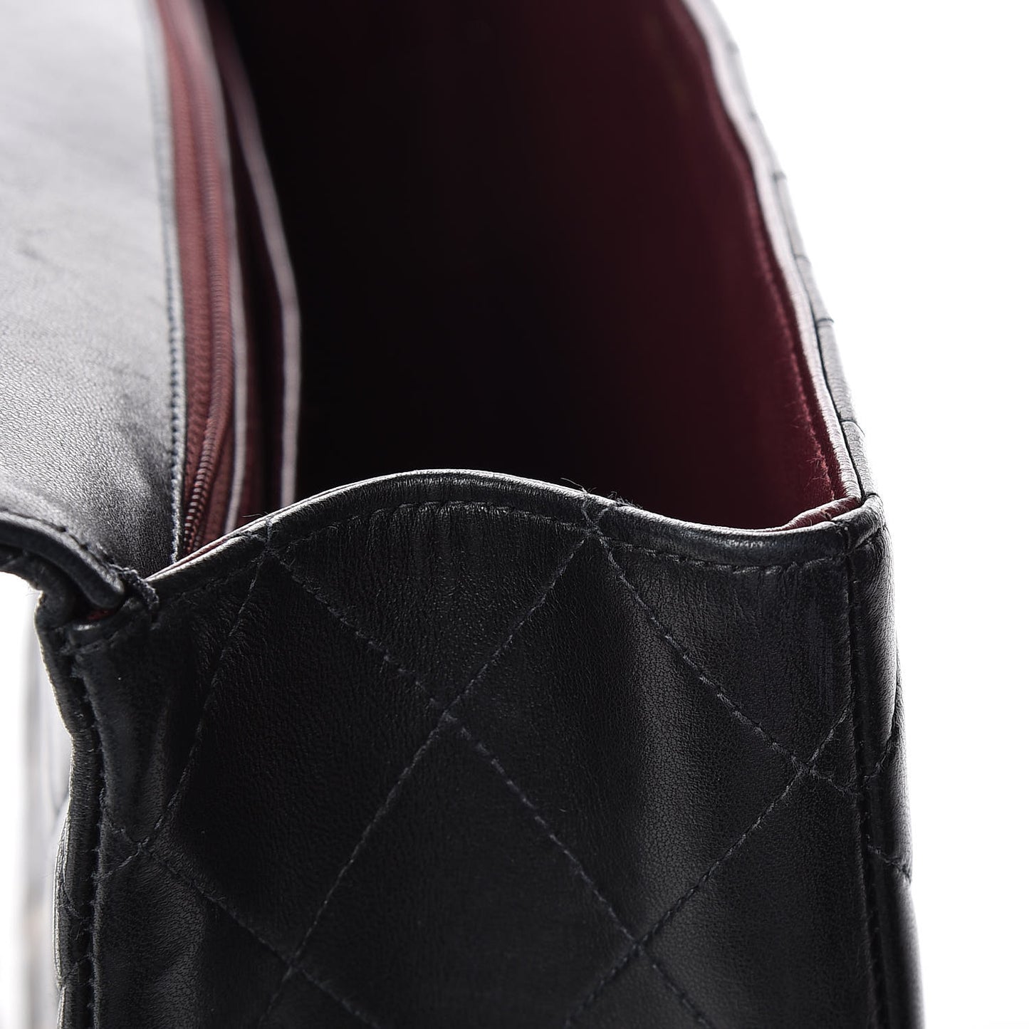 Lambskin Quilted Jumbo Single Flap Black