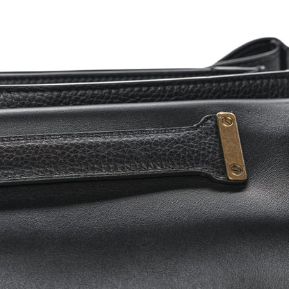 Salvatore Ferragamo Grain Calfskin Gancini Flap Bag Black 10 of 12