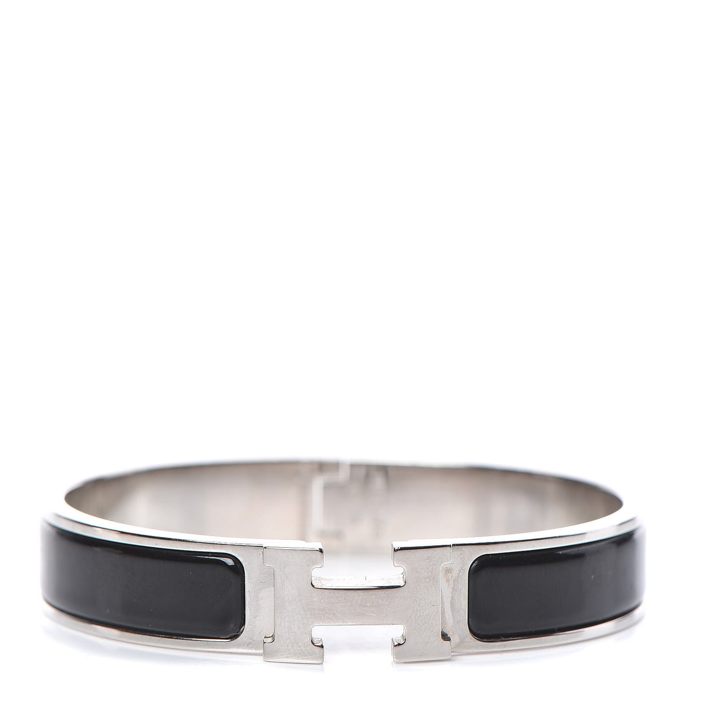 Enamel Narrow Clic Clac H Bracelet GM Black