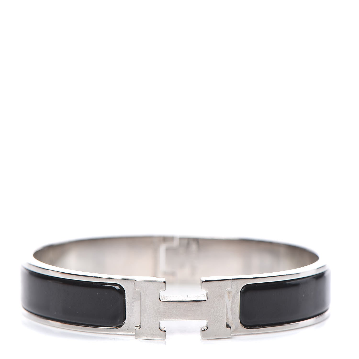 Hermes Enamel Narrow Clic Clac H Bracelet GM Black 1 of 6