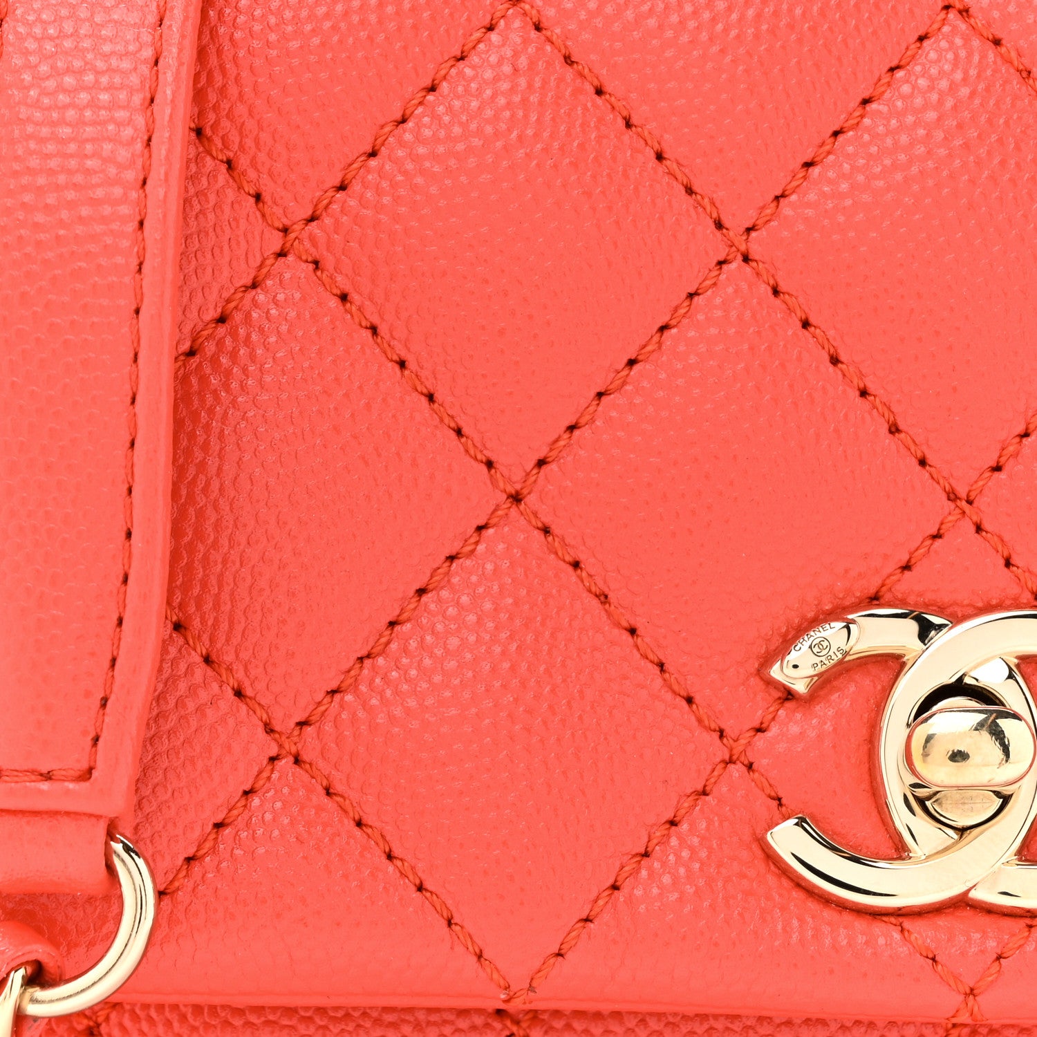 Chanel Caviar Quilted Extra Mini Coco Handle Flap Red 8 of 12