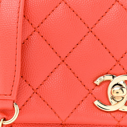 Chanel Caviar Quilted Extra Mini Coco Handle Flap Red 8 of 12