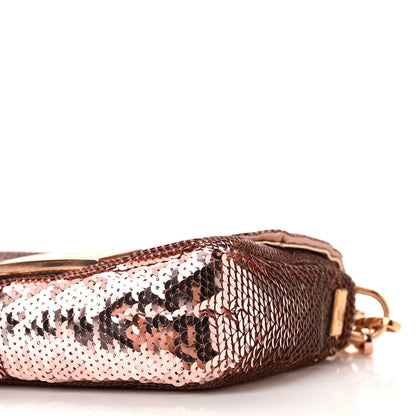Fendi Sequin Metallic Nappa Pequin Mini Baguette Rame 11 of 13