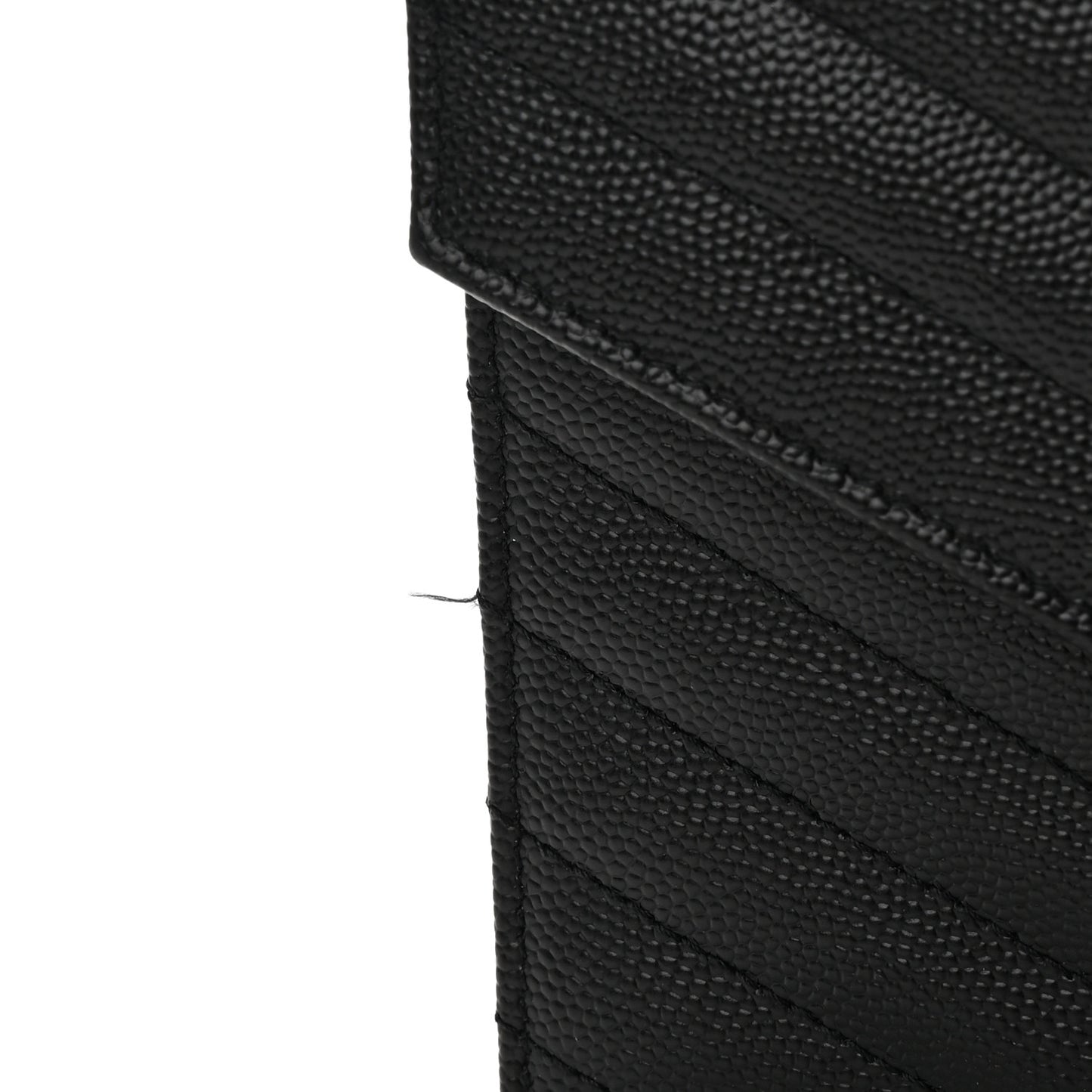 Grain De Poudre Matelasse Chevron Monogram Envelope Chain Wallet Black
