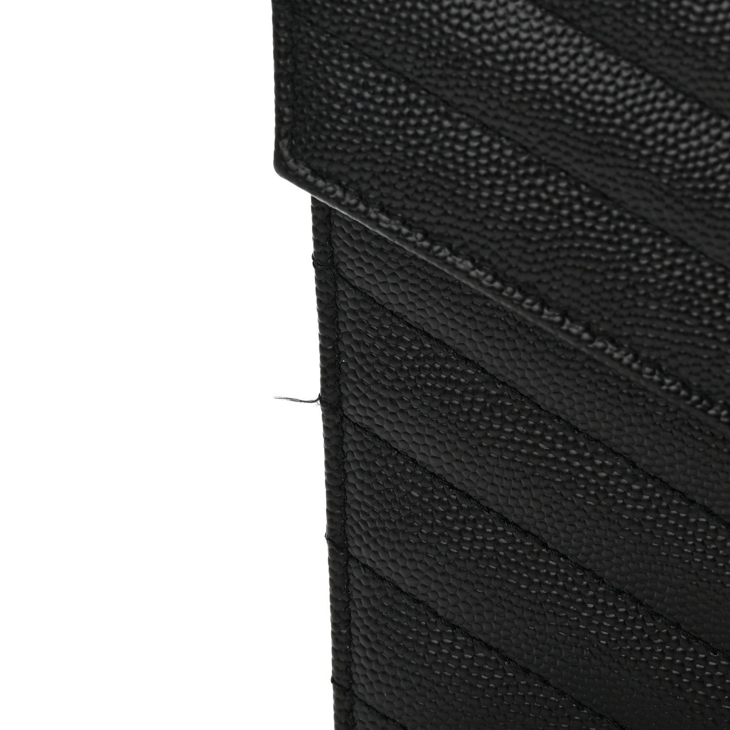 Saint Laurent Grain De Poudre Matelasse Chevron Monogram Envelope Chain Wallet Black 12 of 13