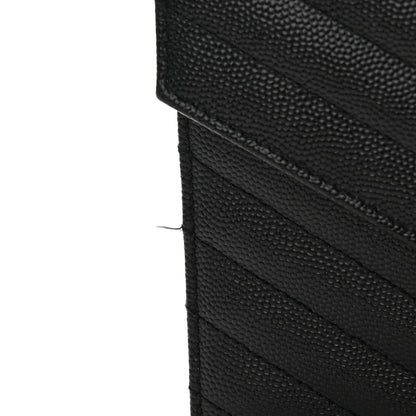 Saint Laurent Grain De Poudre Matelasse Chevron Monogram Envelope Chain Wallet Black 12 of 13