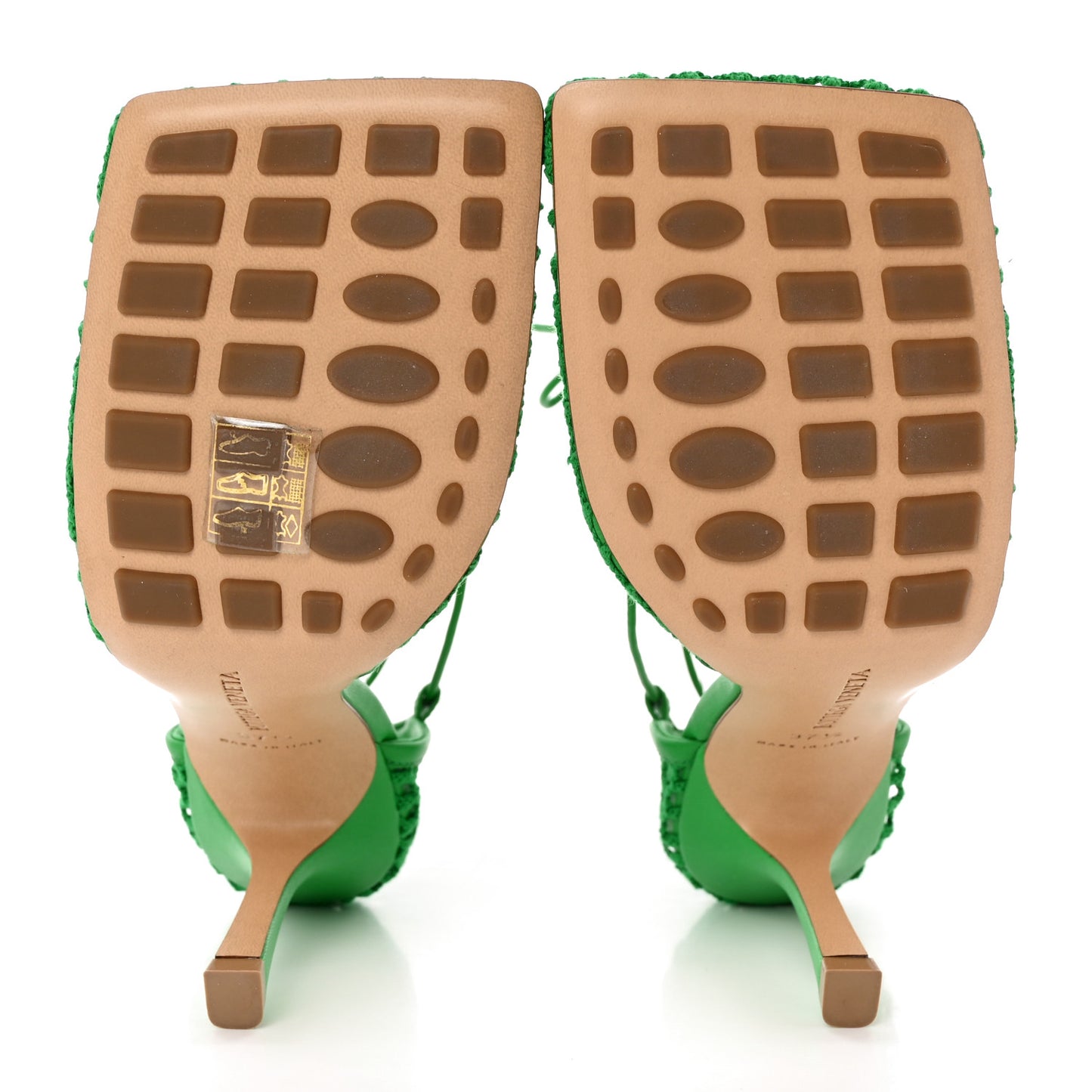 Mesh Nappa Stretch Ankle Tie 90mm Sandals 37.5 Grass
