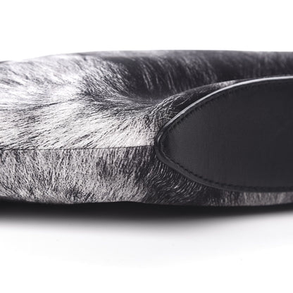 Alexander McQueen Silk Fur Print De Manta Clutch Black Grey 8 of 11
