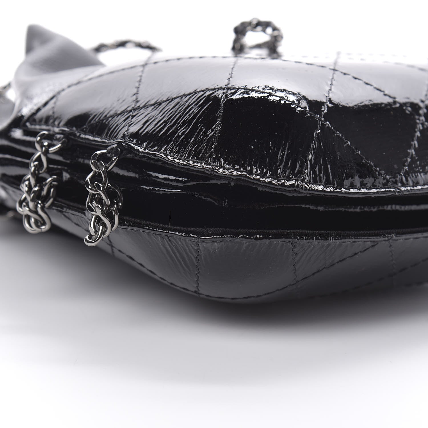 Chanel Patent Goatskin Quilted Small Gabrielle Bucket Black 10 of 12
