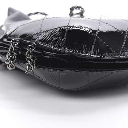 Chanel Patent Goatskin Quilted Small Gabrielle Bucket Black 10 of 12