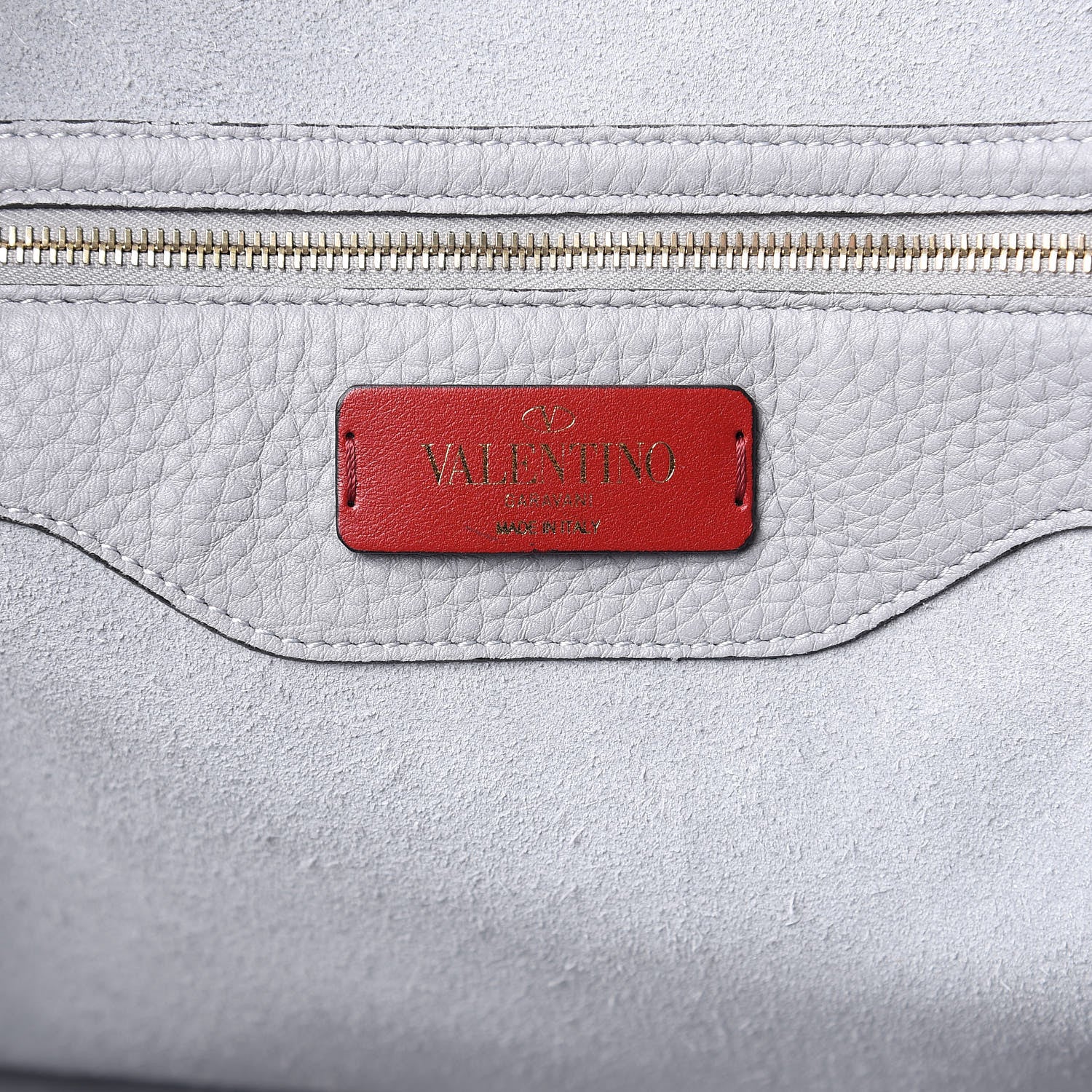 Valentino Garavani Grained Calfskin Rockstud Shoulder Tote Pastel Grey 6 of 8