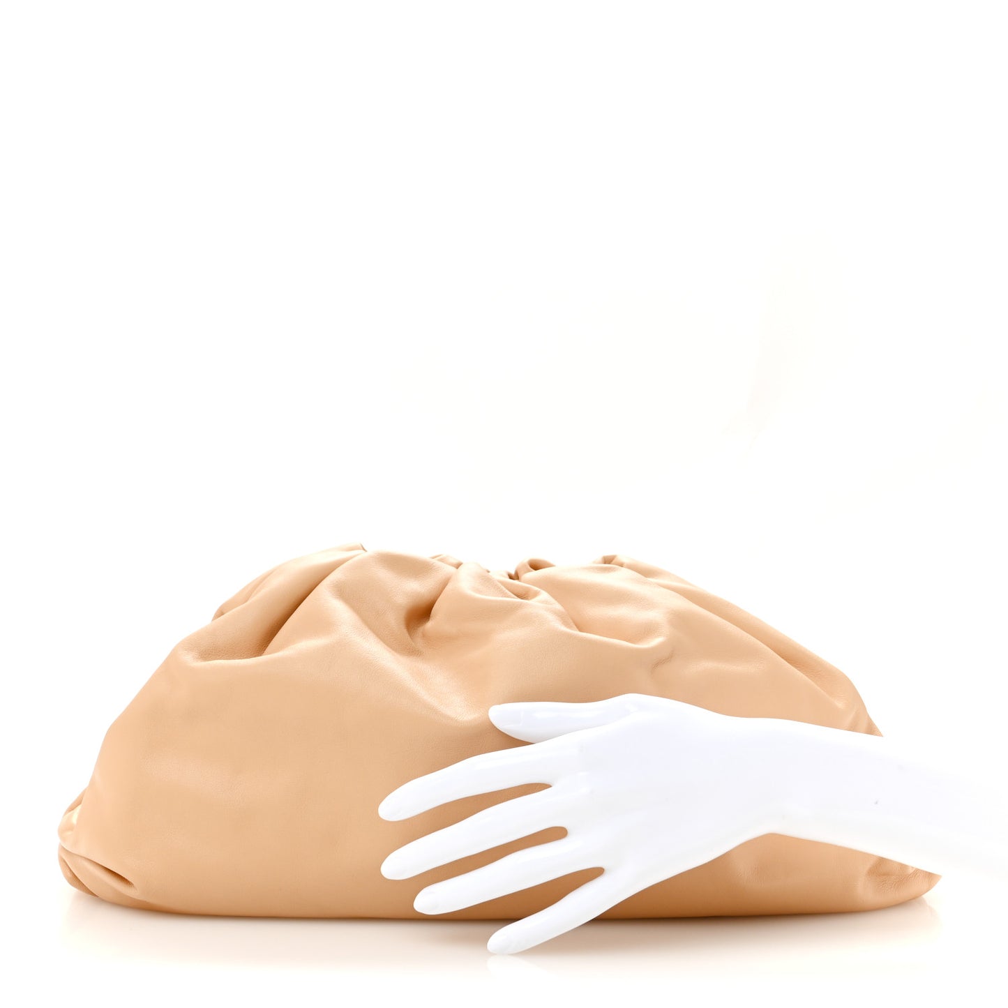 Smooth Butter Calf The Pouch Oversized Clutch Almond