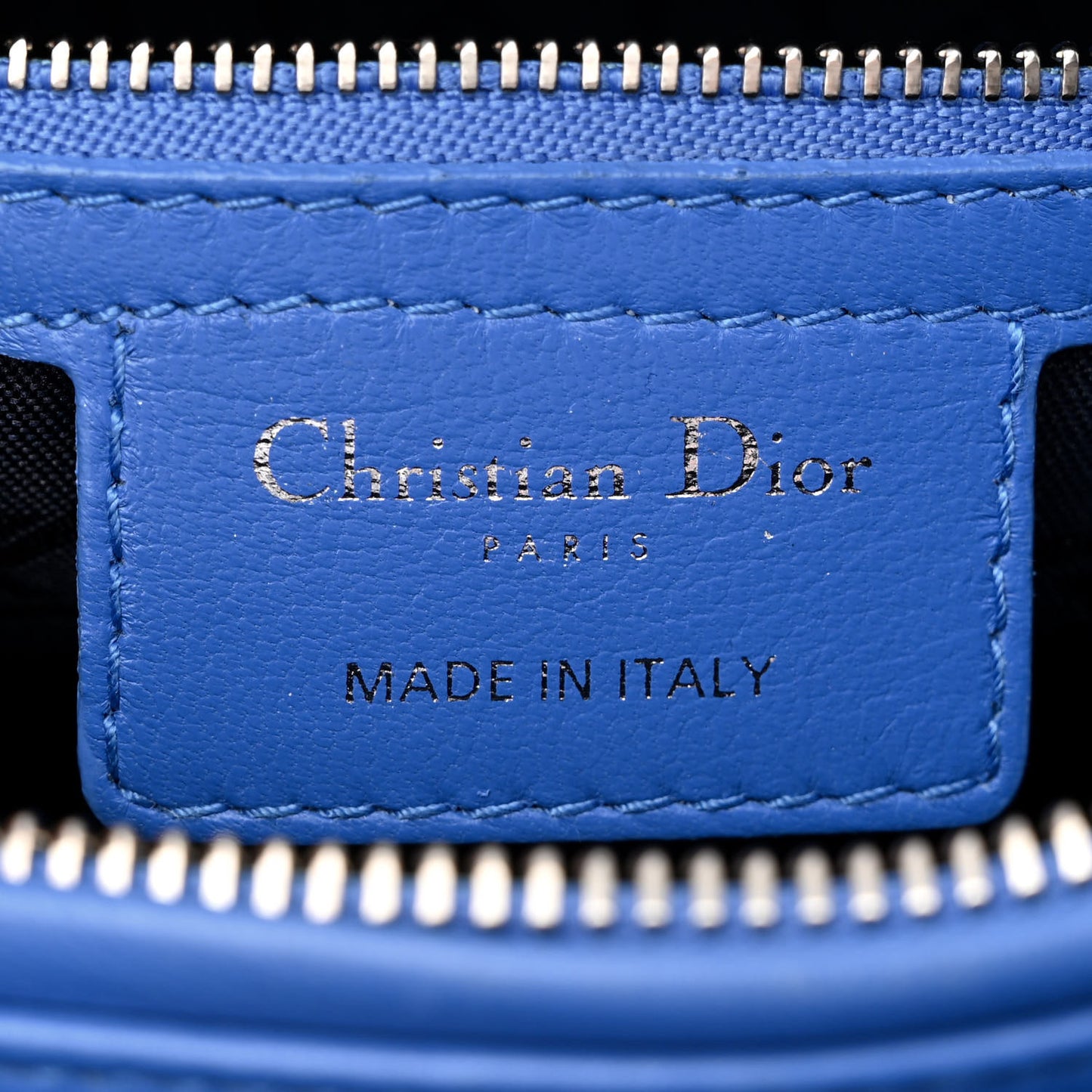 Lambskin Cannage Medium Lady Dior Blue Persan