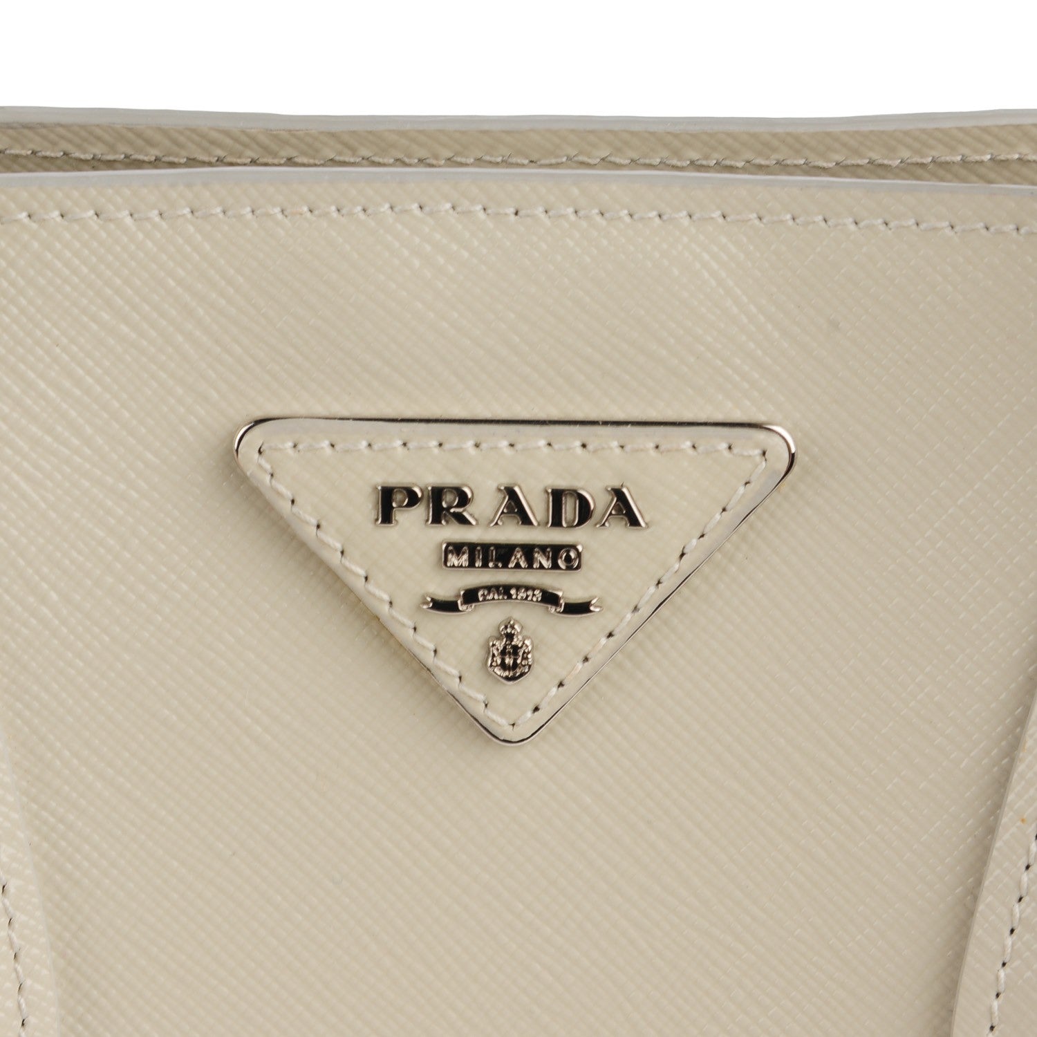 Prada Saffiano Vernice Crystal Studded Tote Talco 6 of 9