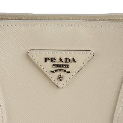 Prada Saffiano Vernice Crystal Studded Tote Talco 6 of 9