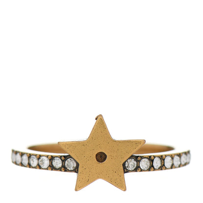 Christian Dior Metal Crystal Star Ring Gold 1 of 7