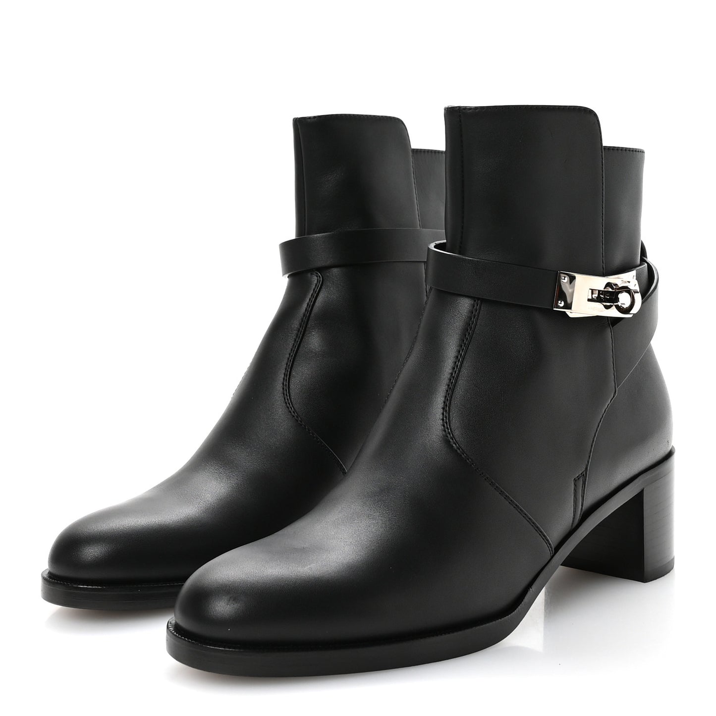 Calfskin Frenchie 50 Ankle Boots 37.5 Black