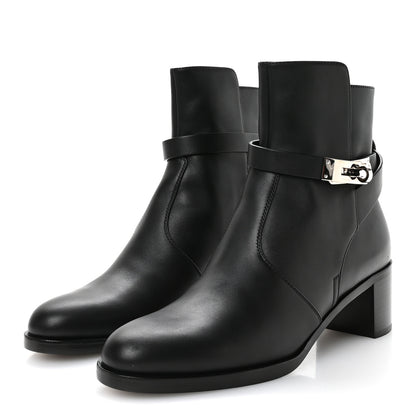 Hermes Calfskin Frenchie 50 Ankle Boots 37.5 Black 4 of 9