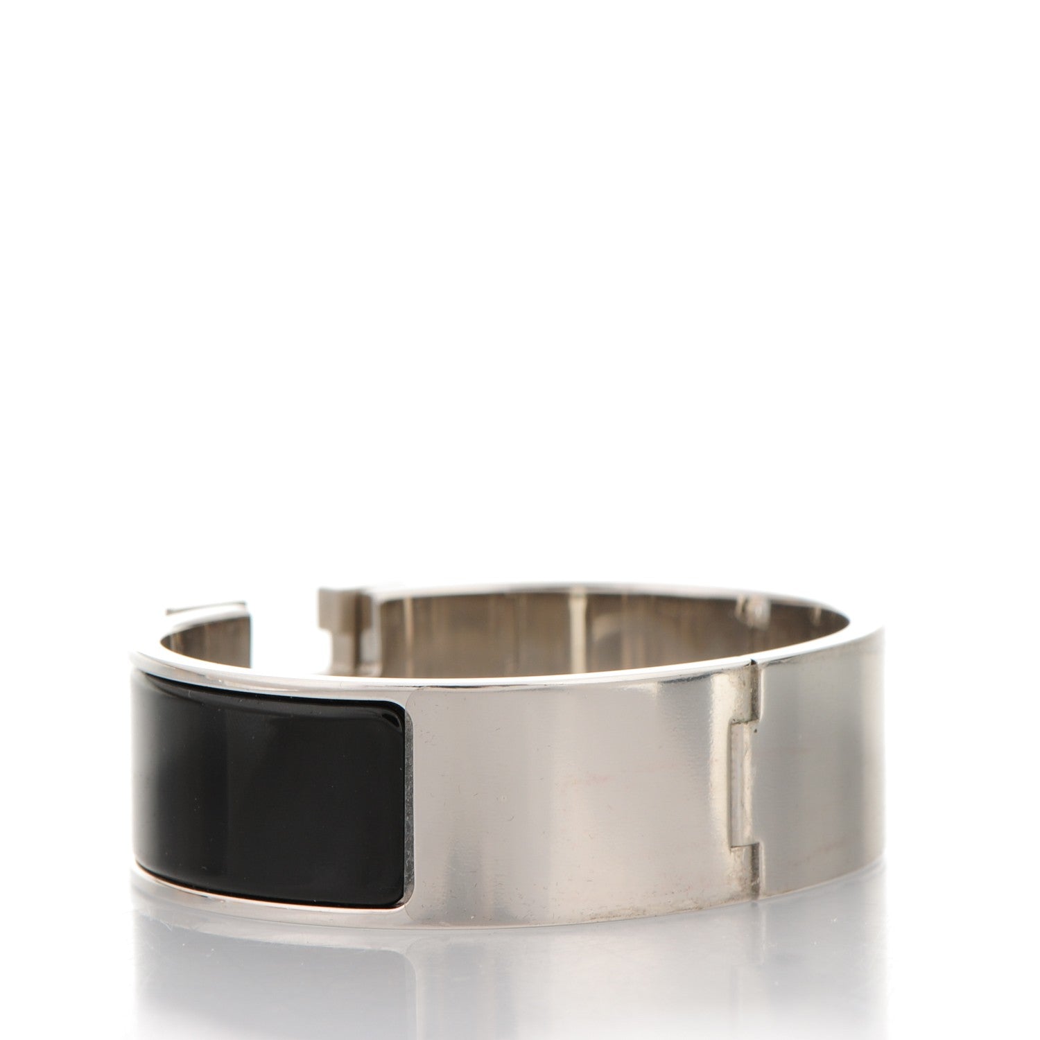 Hermes Enamel Wide Clic Clac H Bracelet GM Black 3 of 4