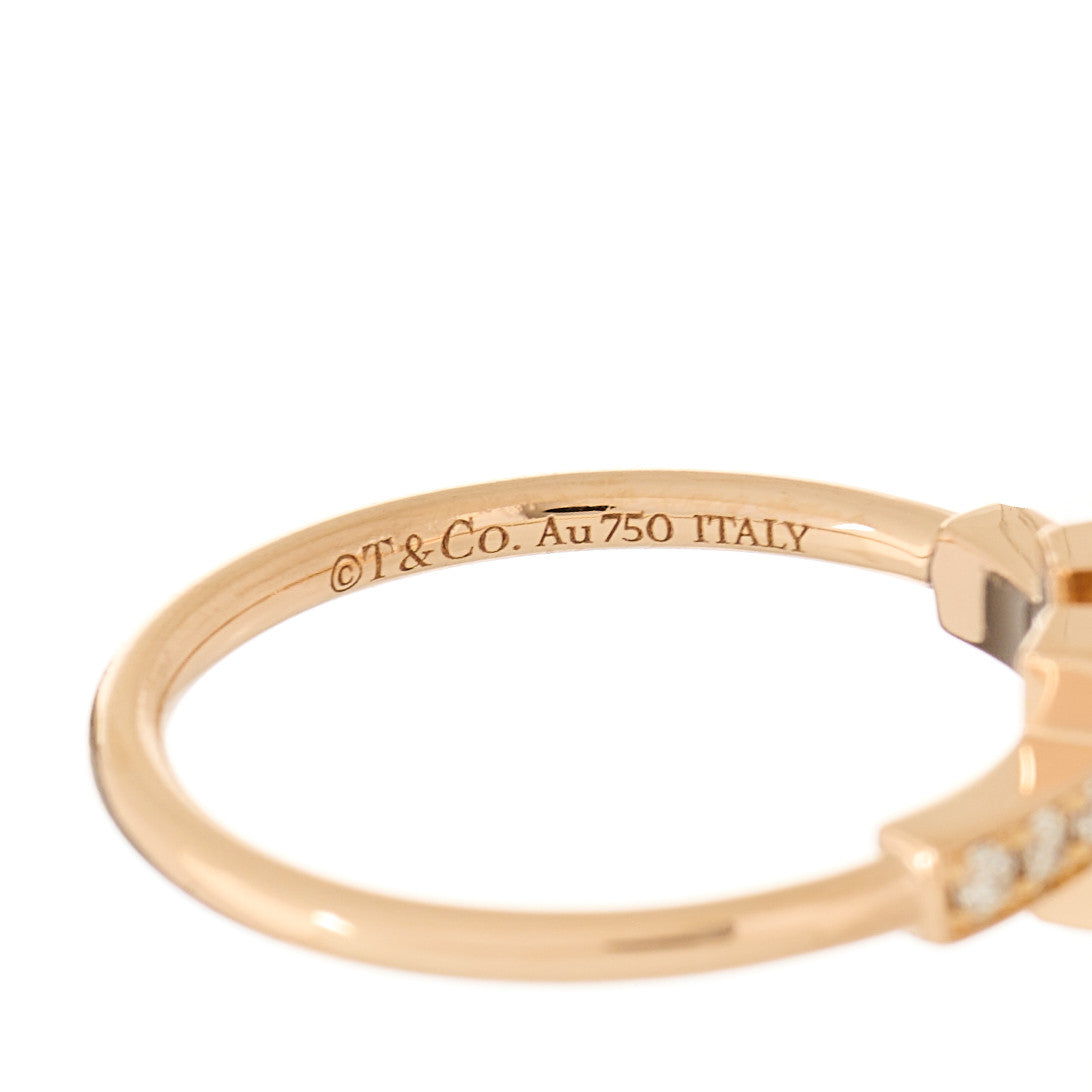 18K Rose Gold Diamond T Wire Ring 53 6.25