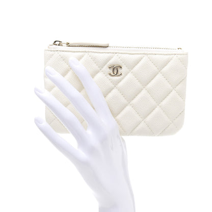 Chanel Caviar Quilted Small Cosmetic Case White 2 of 10