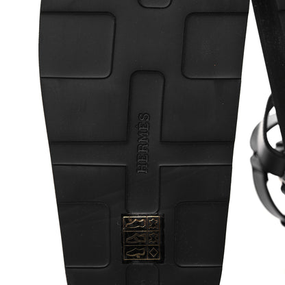 Hermes Calfskin Womens Enid Sandals 37 Black 6 of 8