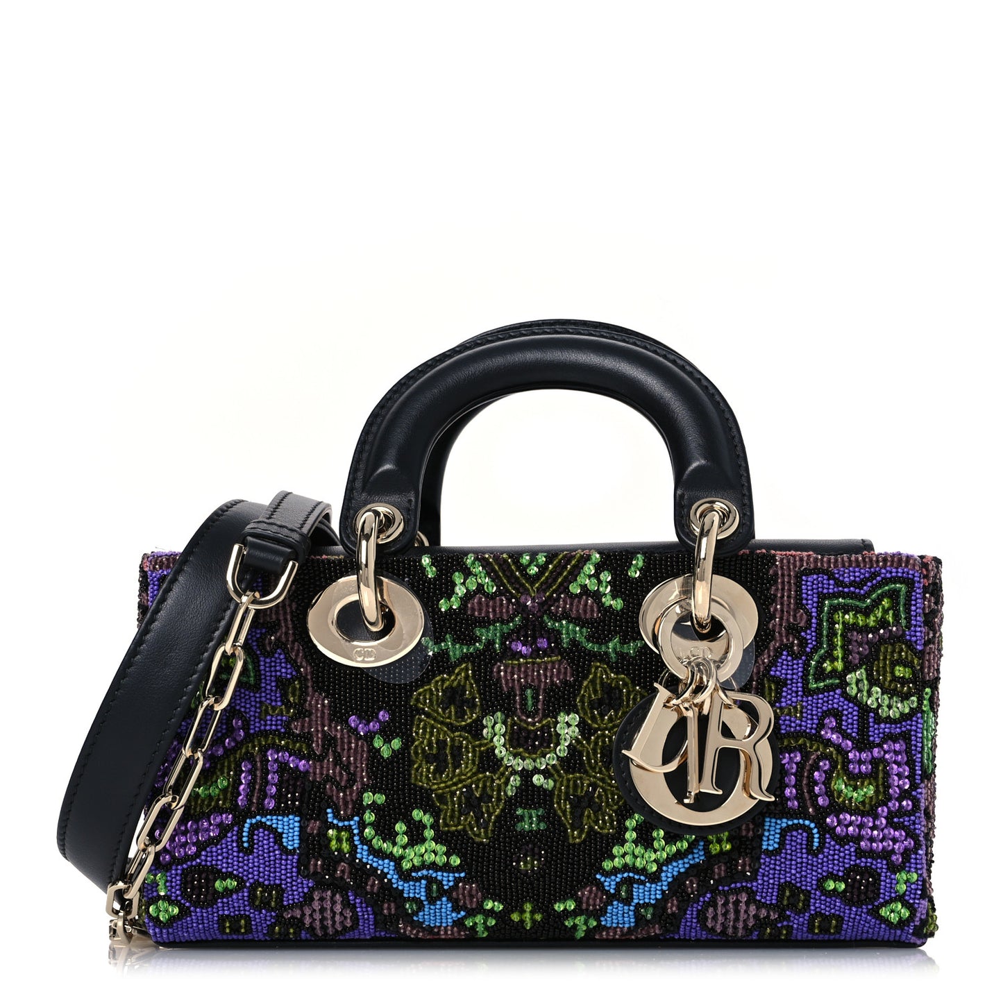 Lambskin Sequin Bead India Embroidered Lady D-Joy Black Multicolor