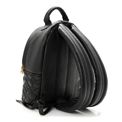 Louis Vuitton Lambskin Flower Quilted Palm Springs Backpack PM Black 3 of 10