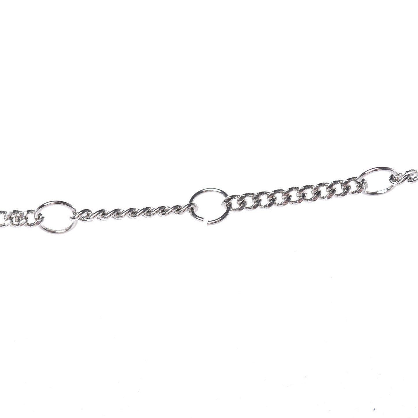 Crystal Buckle Necklace Silver